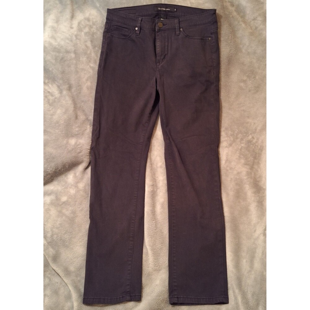 CALVIN KLEIN Vintage Jeans Women Size 10 Black Straight Leg Pockets Logo